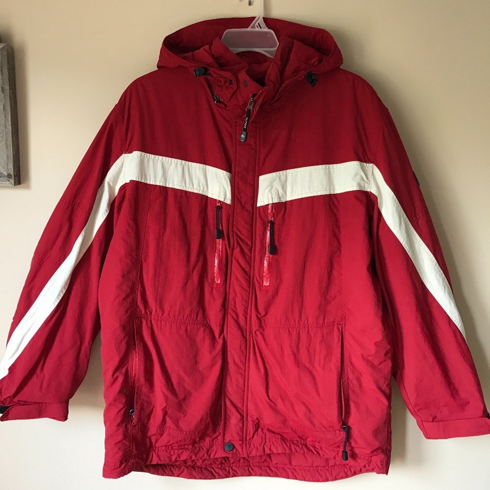 Vintage Tommy Hilfiger Red Insulated Jacket Coat Puffer w/ Hood Mens XXL 1985